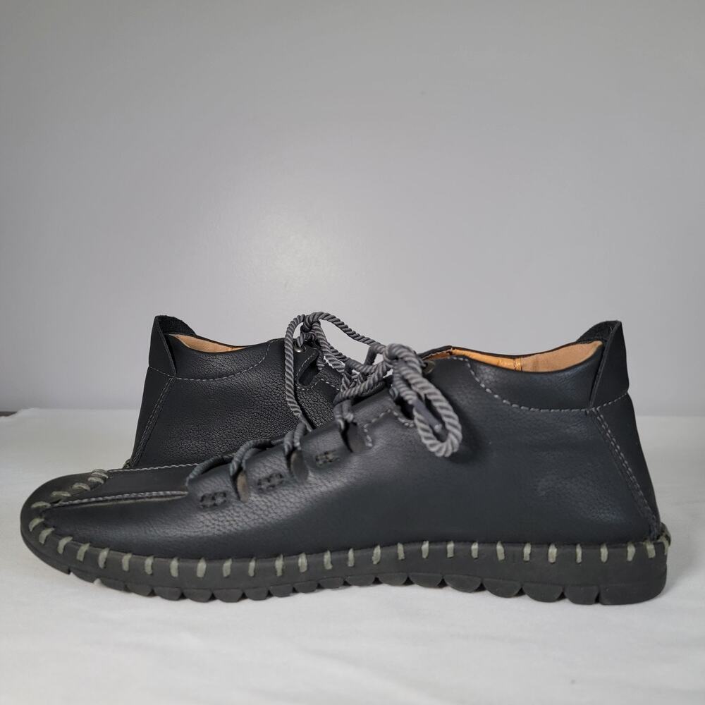 Mens Ankle Loafers EU Sz 46 Black Casual Driving Walking Leisure Cabincore - Picture 7 of 11